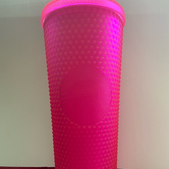 Pink studded Starbucks tumbler